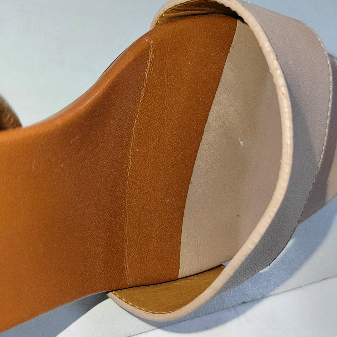 Chloé 37code Summer Light Brown Leather Women's High Heel Sandals-(SKU)-14014219