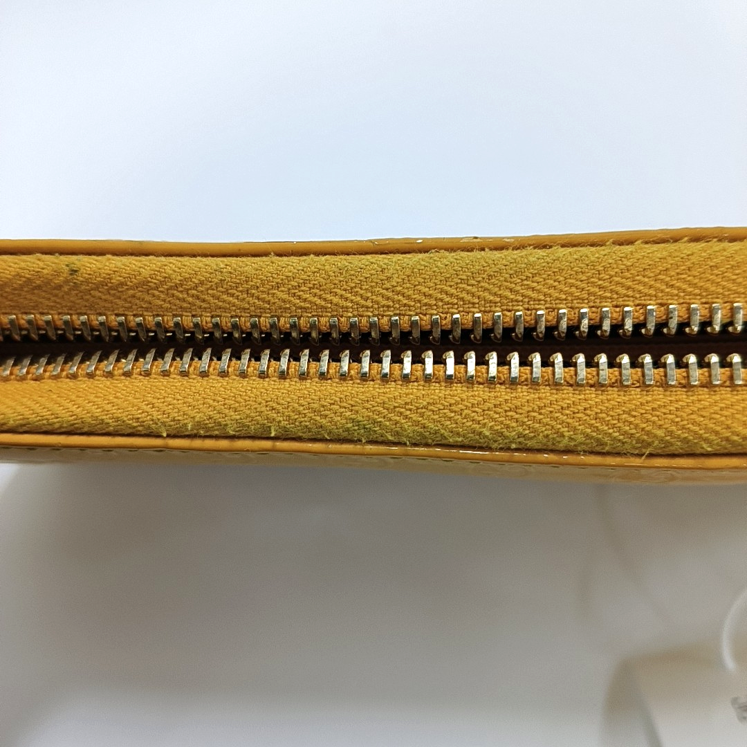 GUCCI Microguccissima Yellow Patent Leather Monogrammed Embossed Wallet Golden hardware-(SKU)-953012842