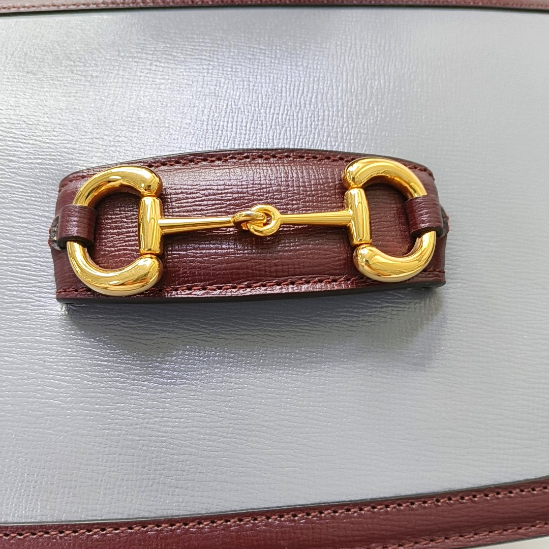 GUCCI Horsebit 1955 Small Beige Snake Calfskin Horsebit Single Shoulder Bag Crossbody Bag Gold Hardware-(SKU)-961038662