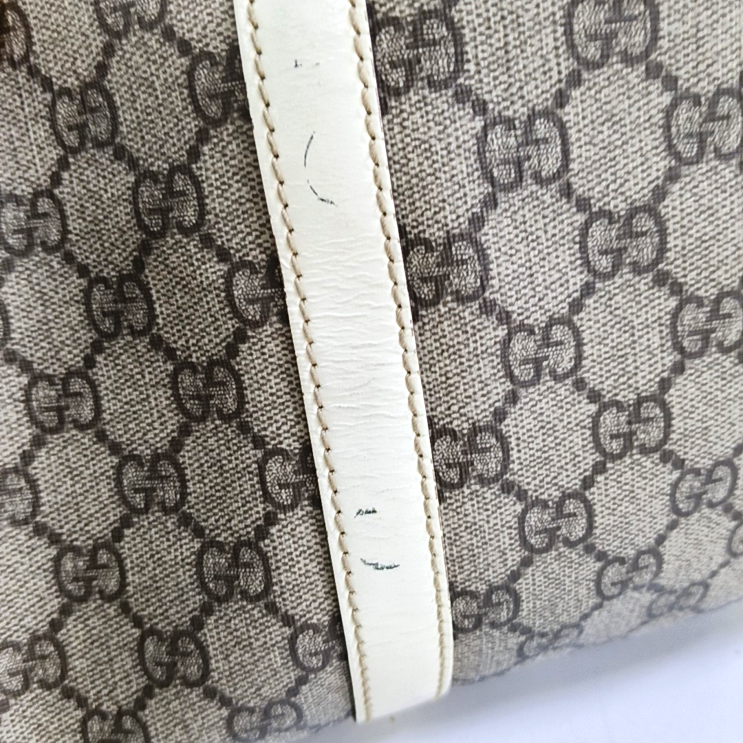 GUCCI Beige Coated Canvas Monogrammed Tote Bag Golden hardware-(SKU)-958959380