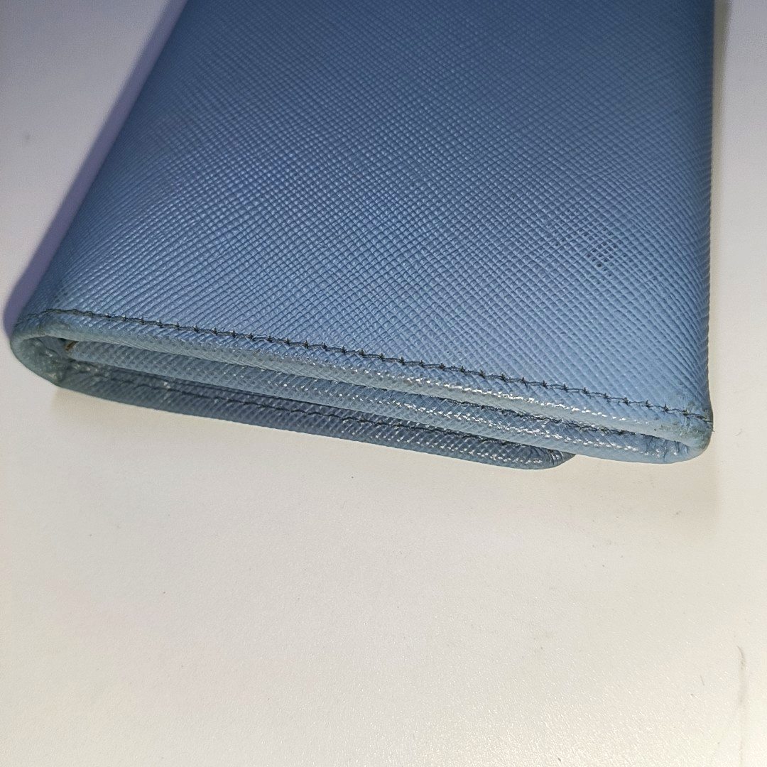 PRADA Small size Blue Leather Wallet-(SKU)-946563972