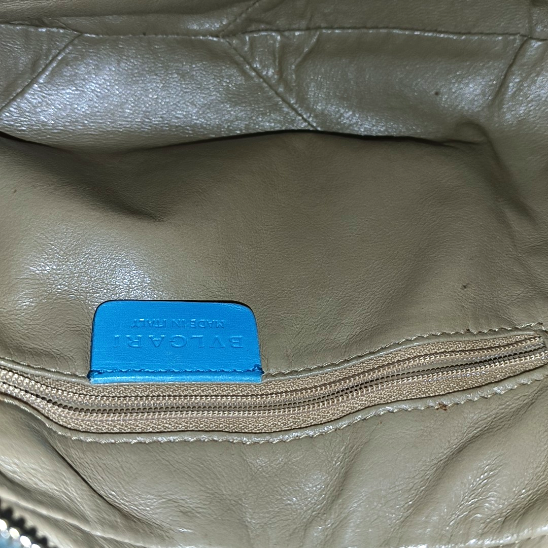 BVLGARI Light Blue Cowhide Single Shoulder Bag Golden hardware-(SKU)-935263487
