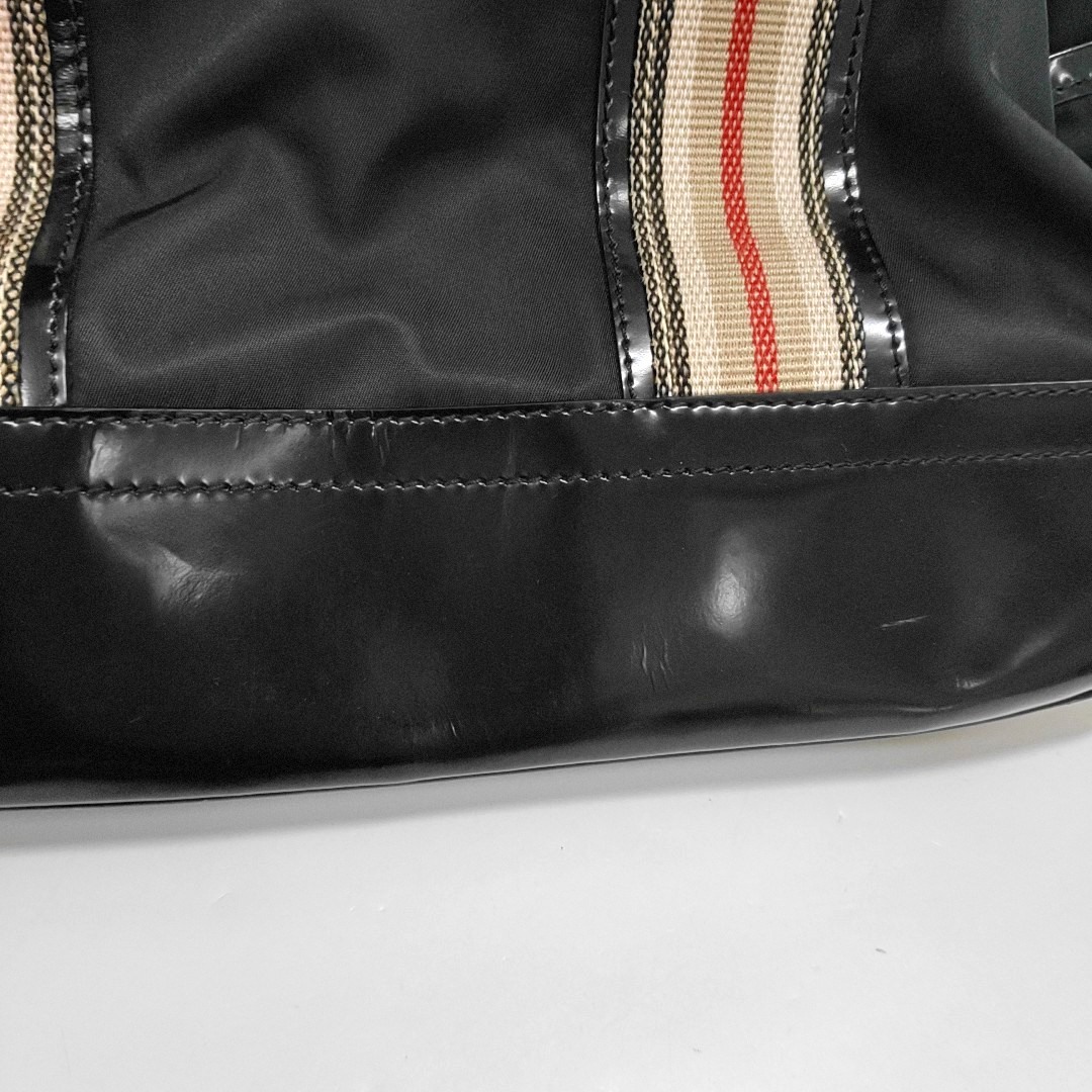 BURBERRY Tote bag Black Nylon Stud Handbag Golden hardware-(SKU)-960194301