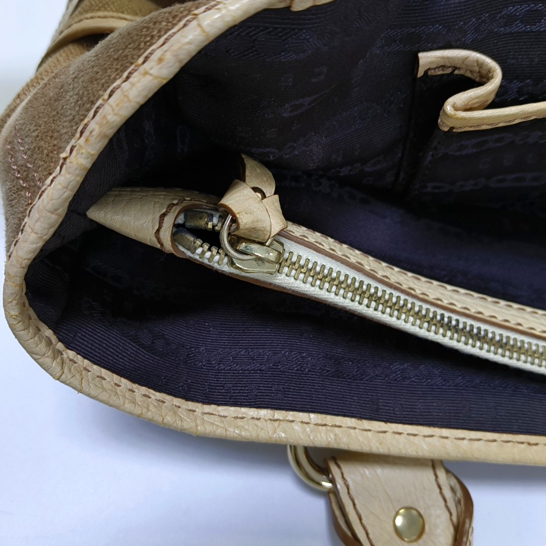 CELINE BOOGIE Khaki Canvas Tote Bag Golden hardware-(SKU)-945694402
