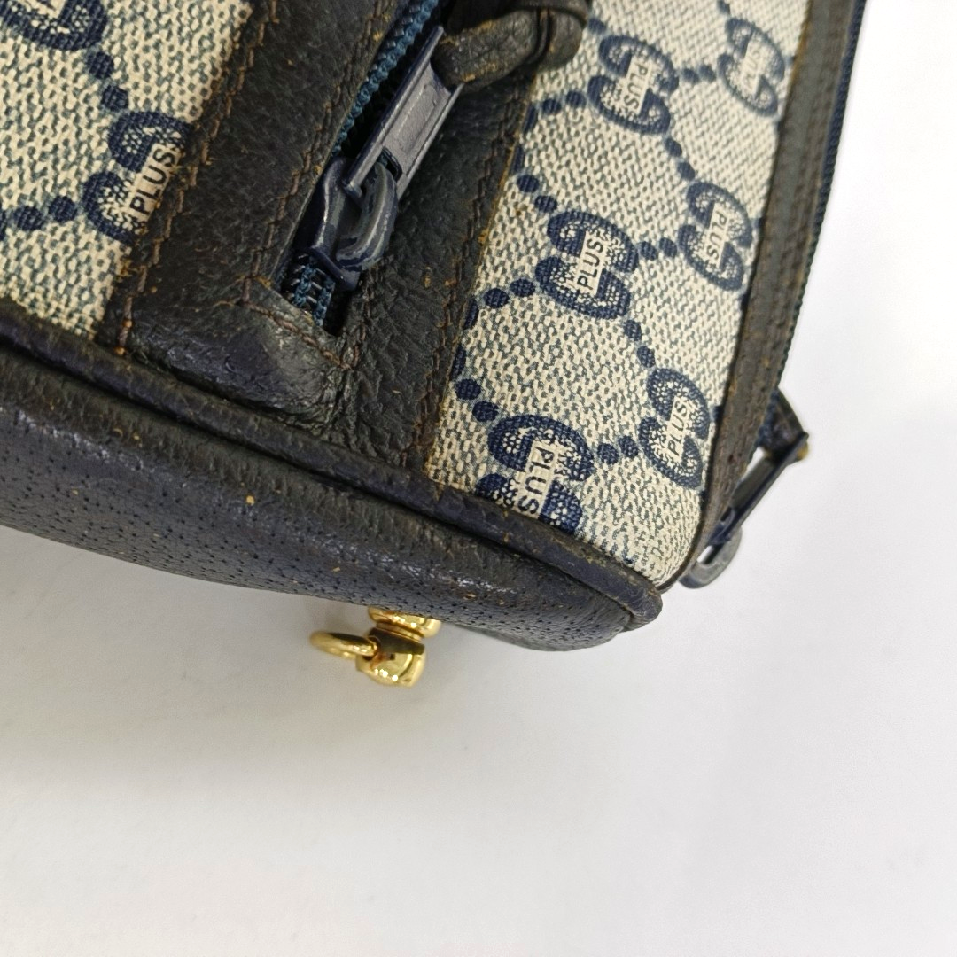 GUCCI Gray Coated Canvas Monogram Handbag Tote Golden hardware-(SKU)-959316608