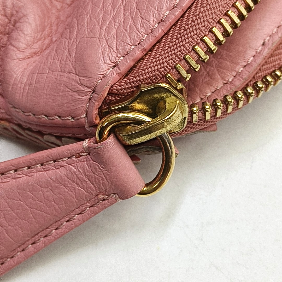 BURBERRY Pink Leather Single Shoulder Bag, Crossbody Golden hardware Removable shoulder strap-(SKU)-952753489