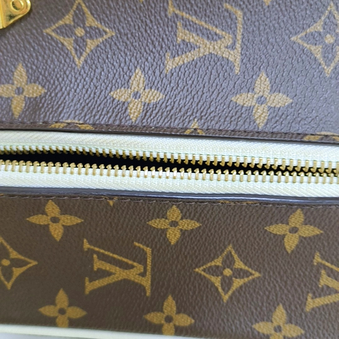 LOUIS VUITTON CLOAKROOM DOPP KIT Brown Coated Canvas Monogram Travel Bag Golden Hardware-(SKU)-968510986