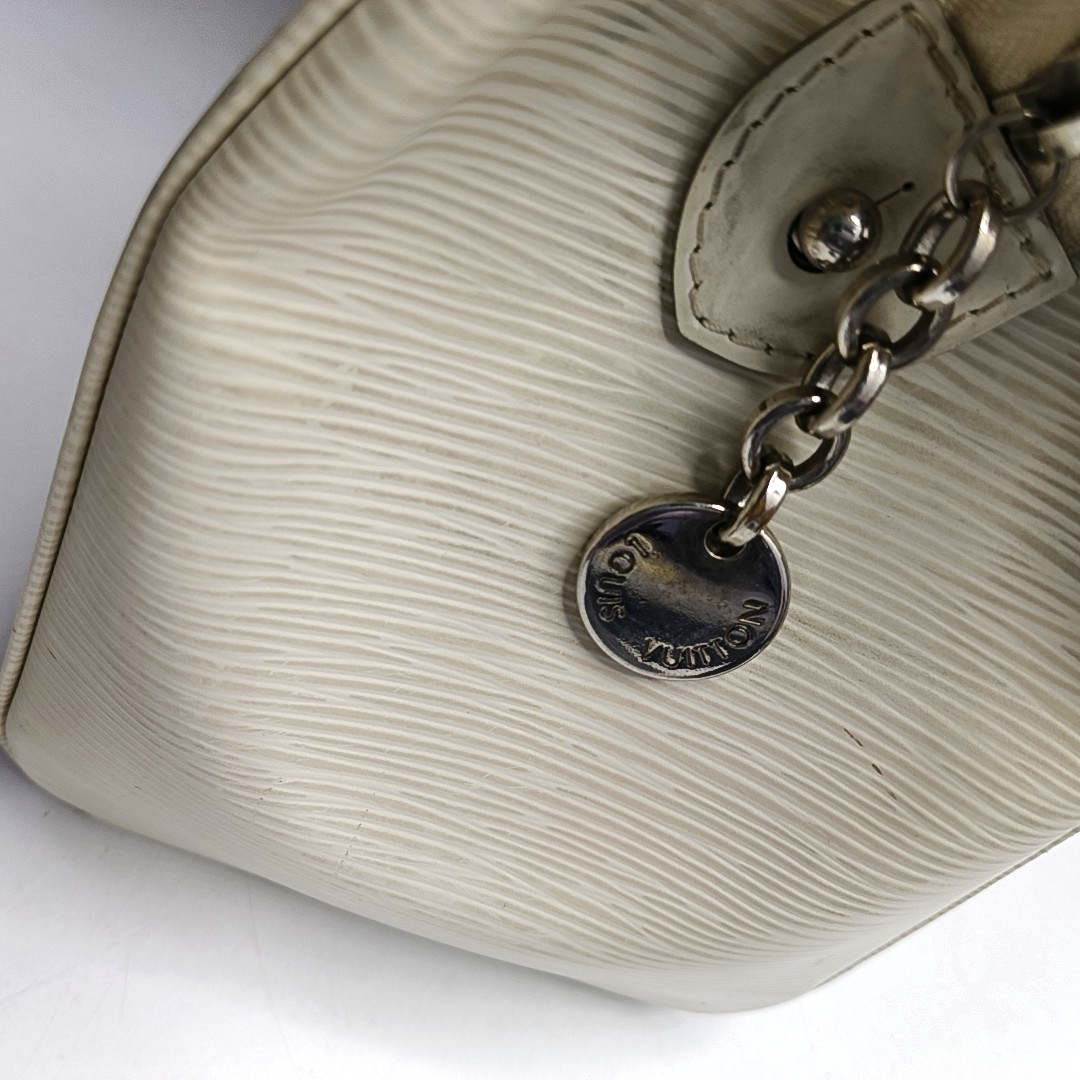 LOUIS VUITTON BREA Medium size 白色EPI牛皮水波纹医生包Shoulder Bag Handbag Silver Hardware Removable shoulder strap-(SKU)-954459175