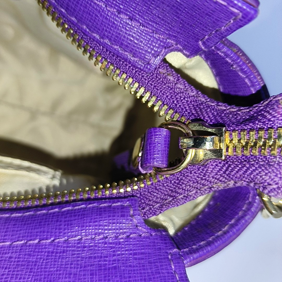 FURLA Purple Leather Sling Bag Crossbody Bag Golden hardware-(SKU)-941286665