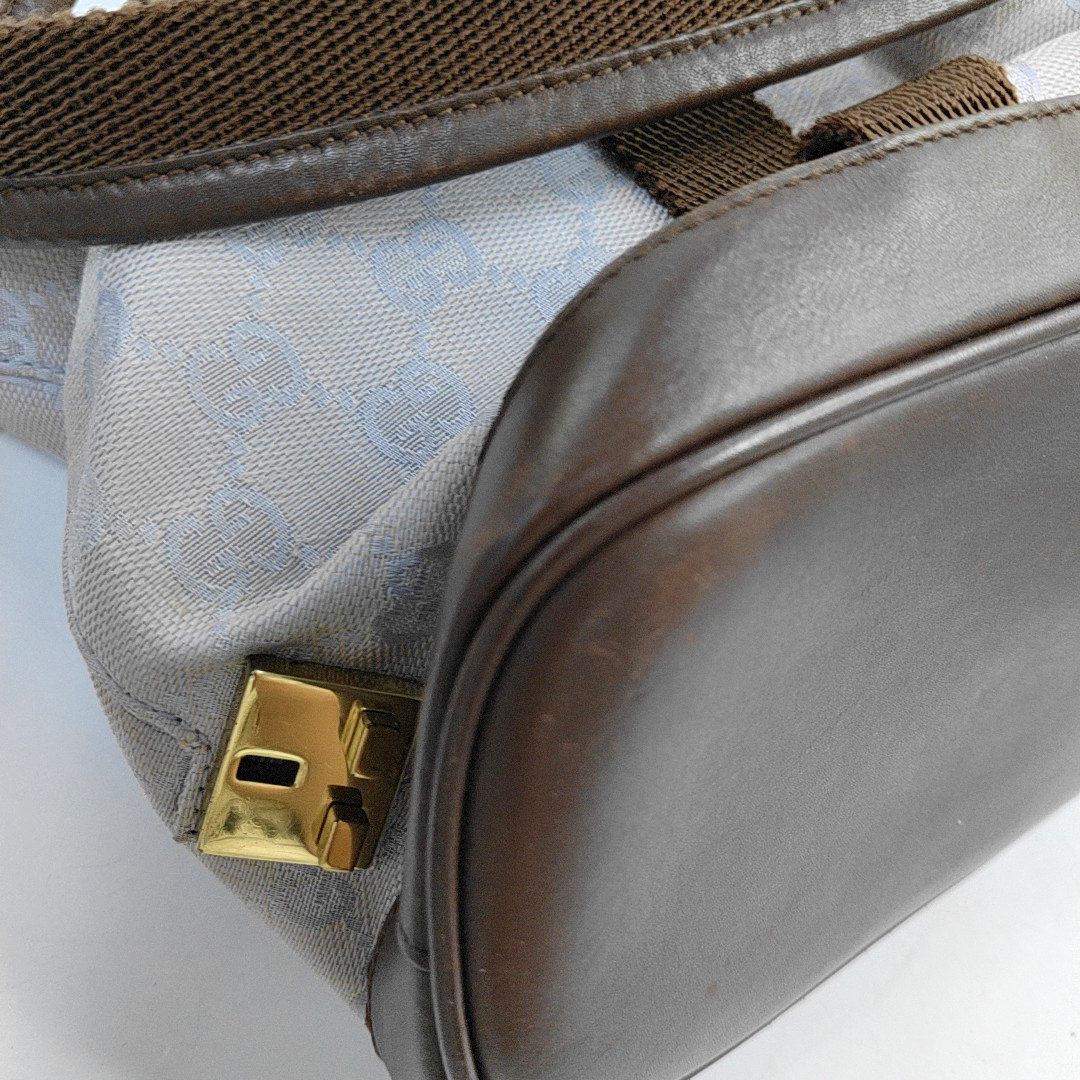 GUCCI Light Purple Canvas Monogrammed Tote Bag Shoulder Bag Ruthenium color hardware-(SKU)-948093980