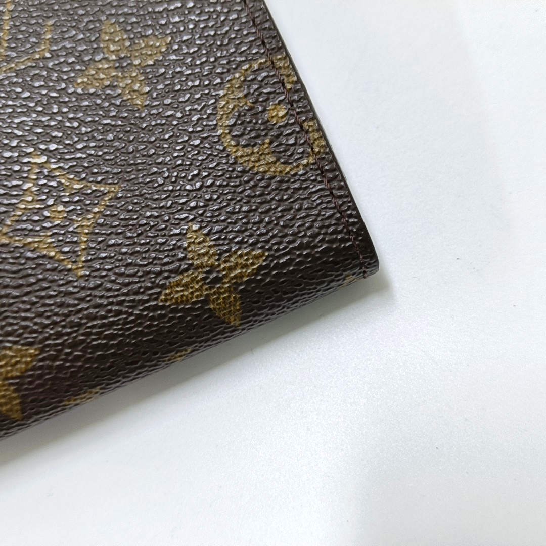 LOUIS VUITTON VOYAGE Brown Coated Canvas Monogram Cosmetic Bag Clutch Golden hardware-(SKU)-959441857