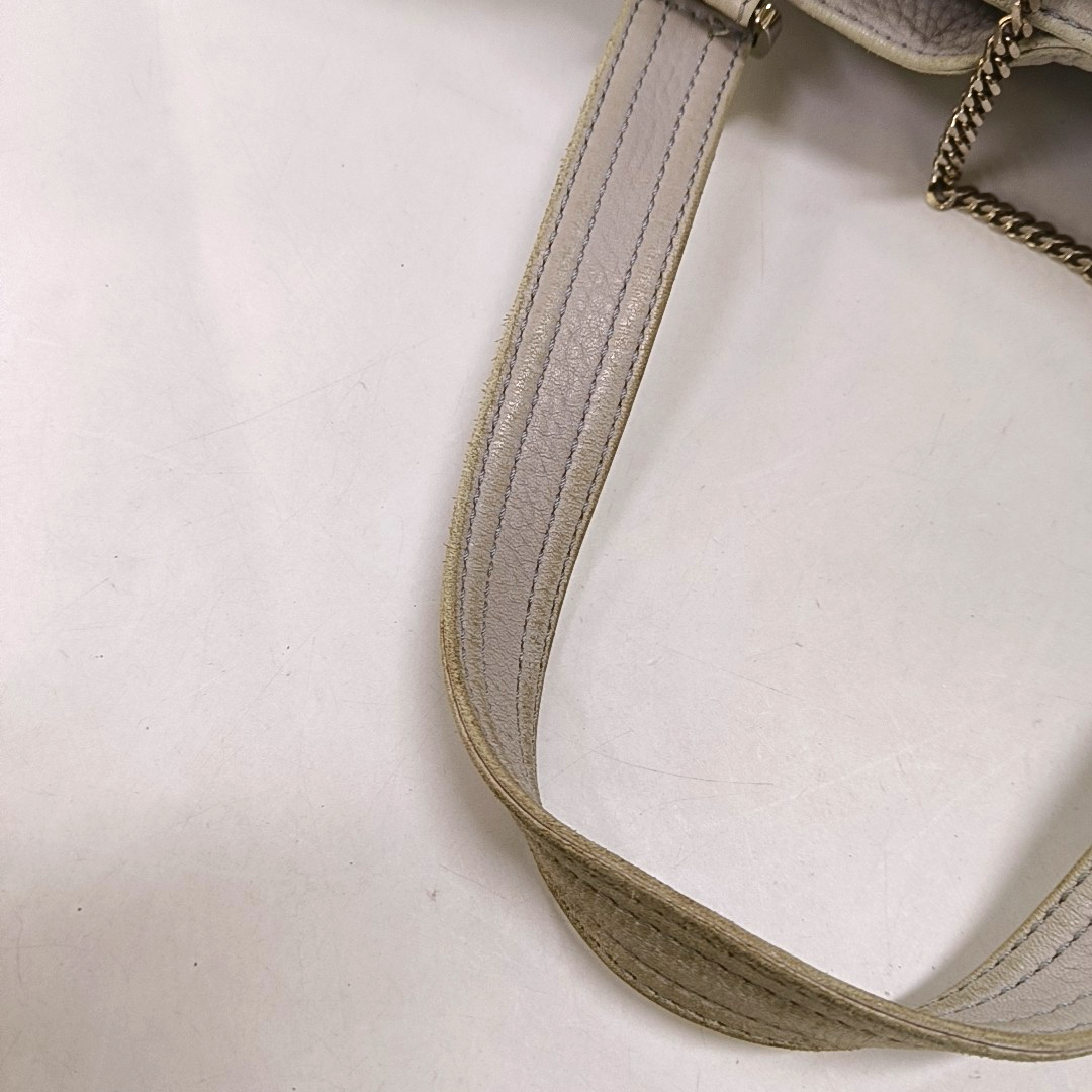 CELINE White Leather Tote Bag Single Shoulder Bag Silver Hardware-(SKU)-947607989