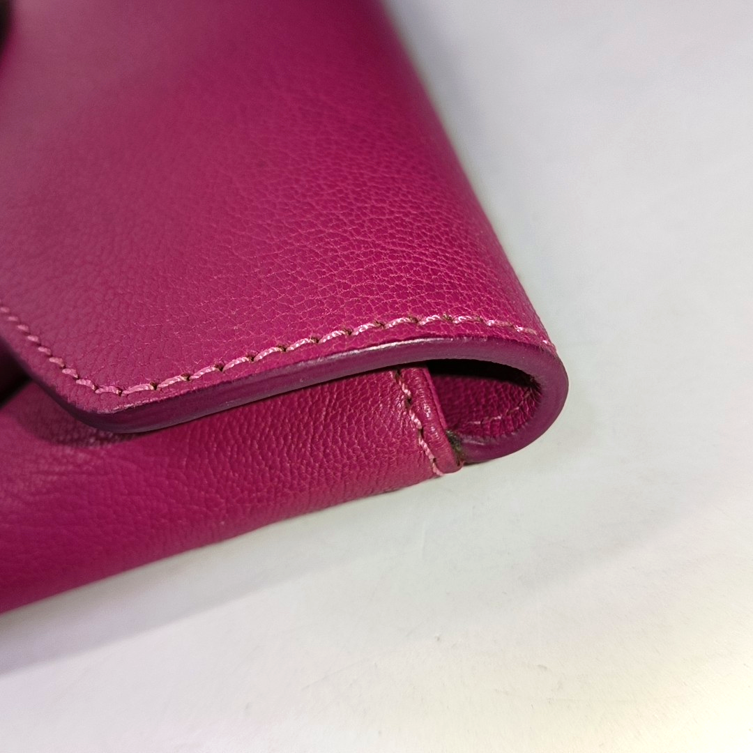 GIVENCHY Fuchsia Leather Clutch Golden hardware-(SKU)-942770885