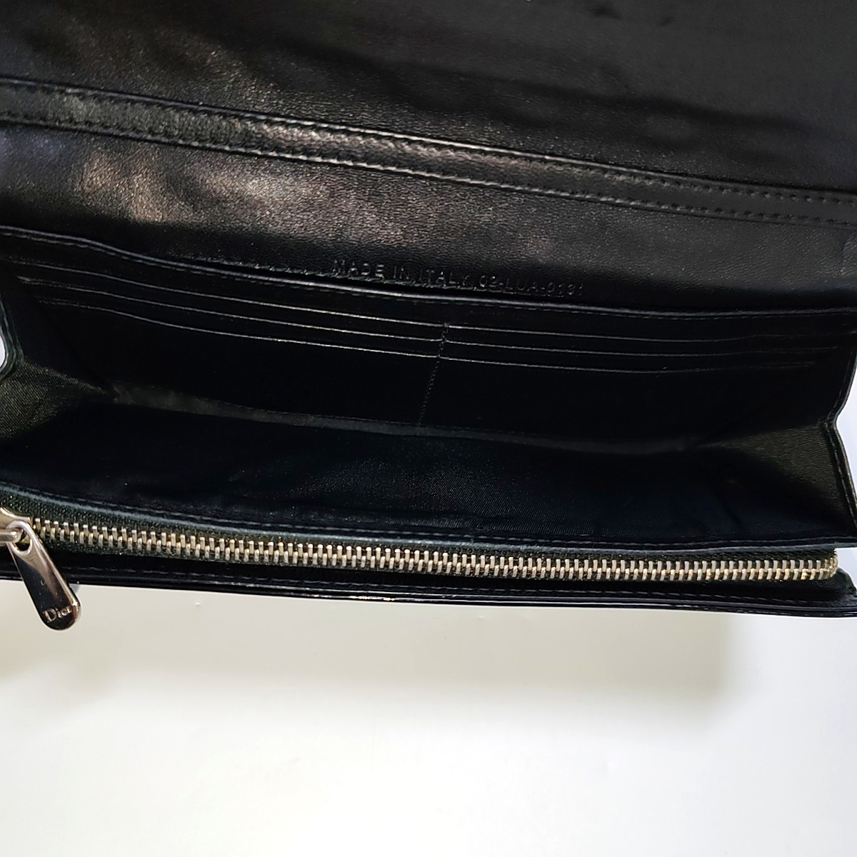 DIOR Lady Dior Black patent leather cannage quilted wallet Silver Hardware-(SKU)-959523317