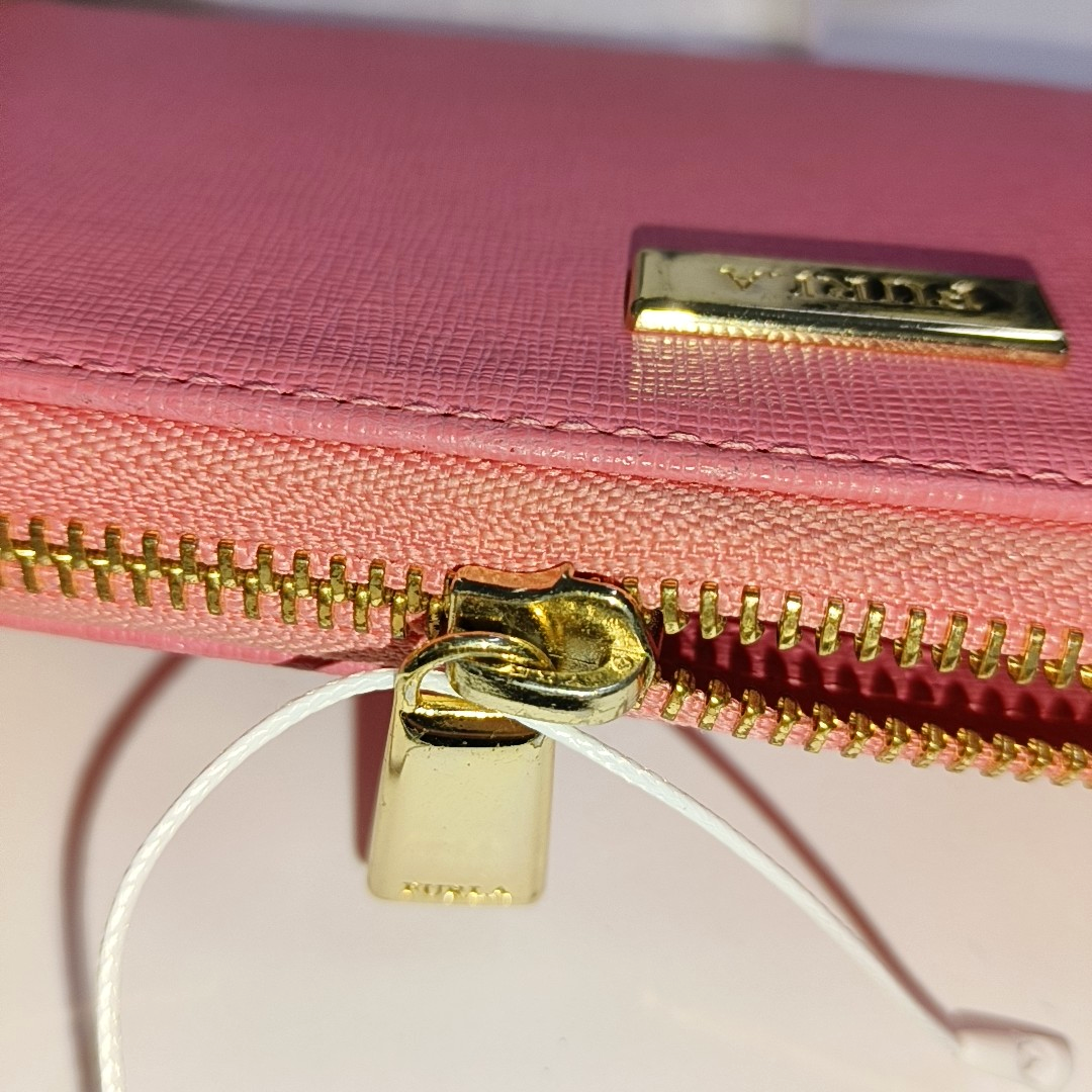 FURLA Pink Leather Wallet Golden hardware-(SKU)-935469806