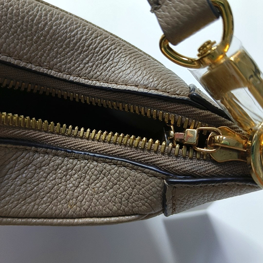 LOUIS VUITTON BAGATELLE Grey Calfskin Embossed Shoulder Bag Tote Bag Crossbody Bag Golden Hardware 2 Removable Straps-(SKU)-967680096