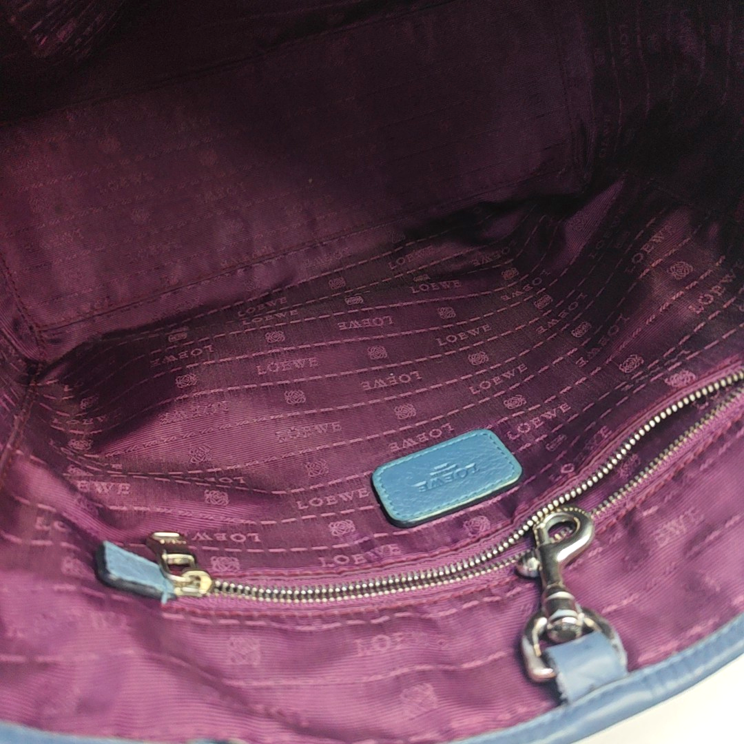 LOEWE Tote bag Blue Leather Tote Bag Golden hardware-(SKU)-945163110