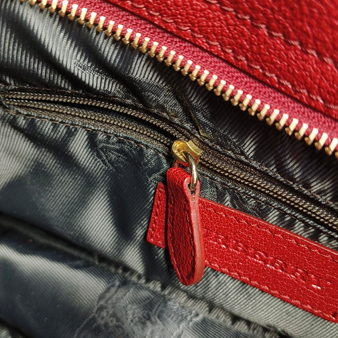 BURBERRY Bartow Medium size Red Cowhide Handbag Shoulder Bag Golden hardware-(SKU)-956884358