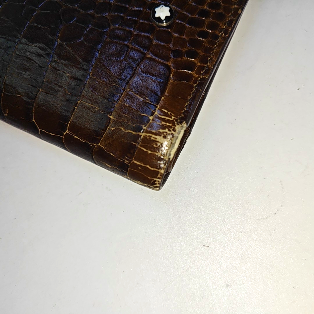 MONTBLANC MeisterstuckBrown Leather Embossed Wallet-(SKU)-936130123