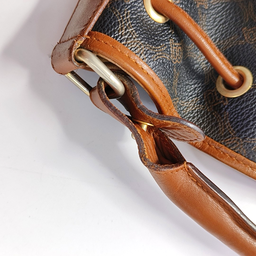 BALLY Bucket bag Black Coated Canvas Tote Bag Golden hardware-(SKU)-943650980