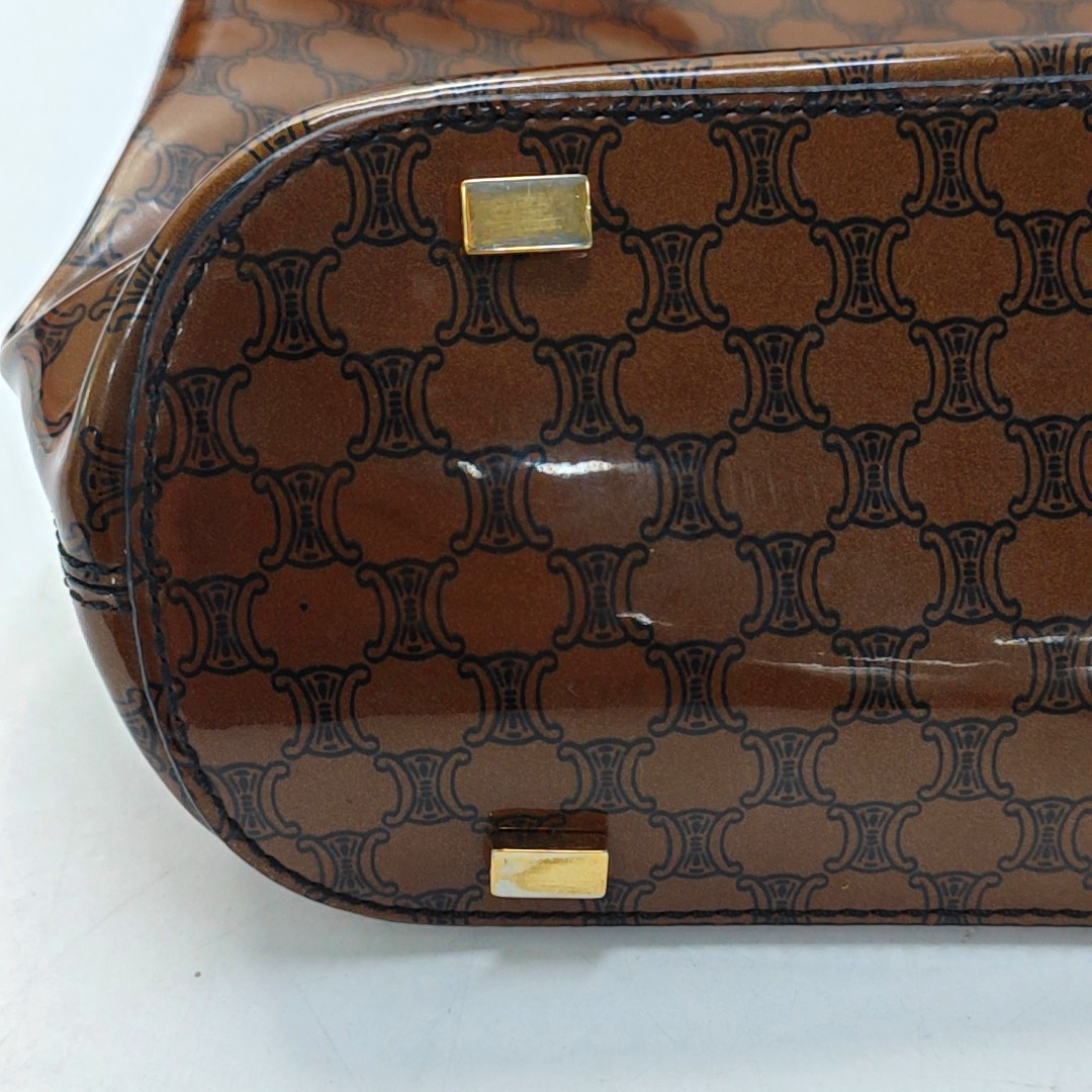 CELINE Tote bag Brown Special Material Triumphal Arch Single Shoulder Handbag Tote Golden hardware-(SKU)-949478098