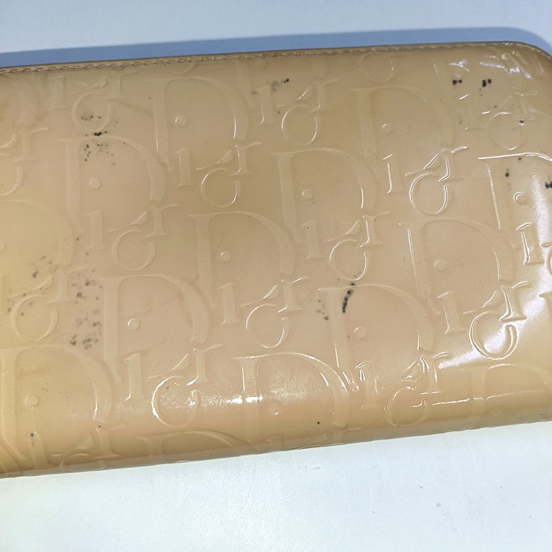 DIOR Pink Patent Leather Vintage Wallet Silver Hardware-(SKU)-939810681
