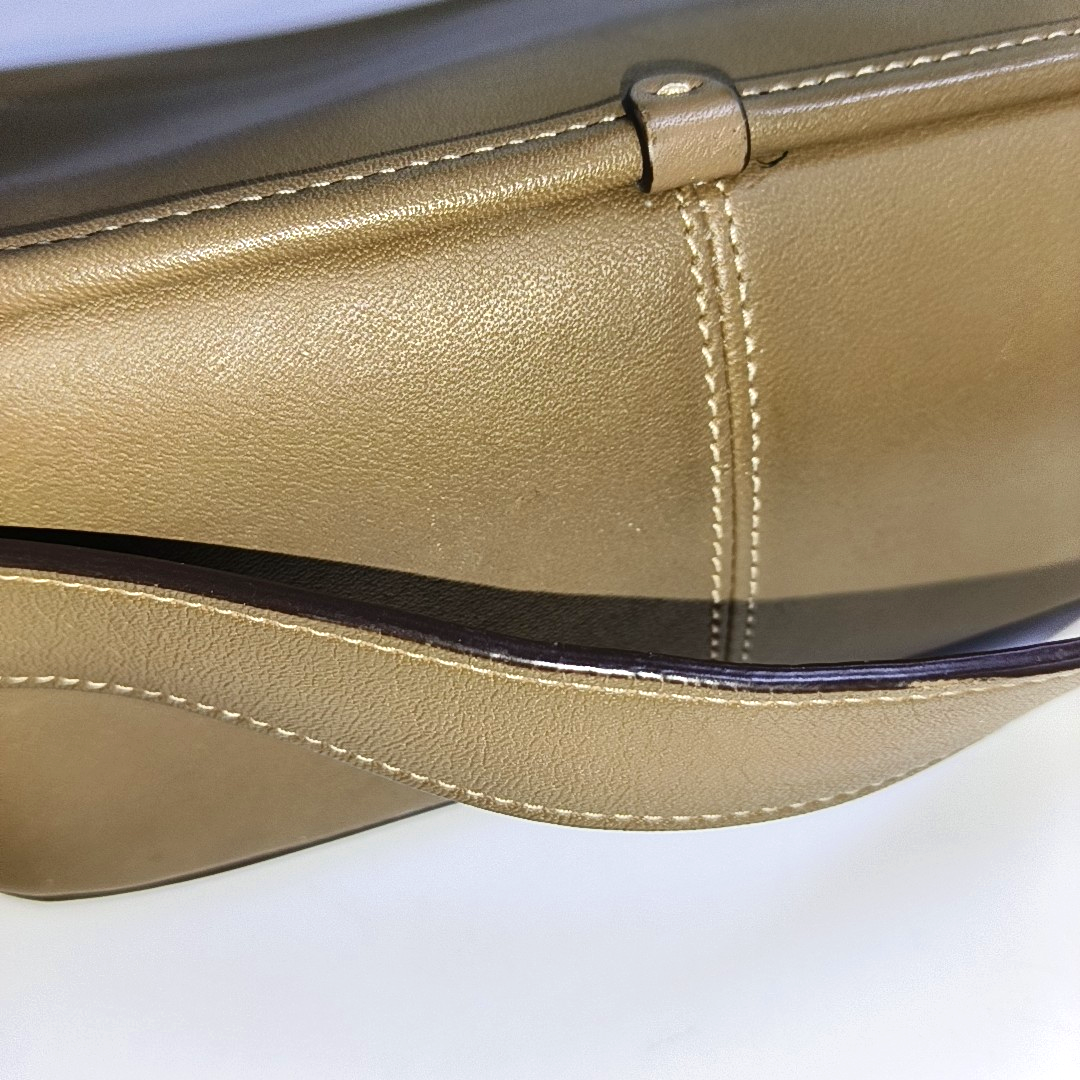 COACH RAMBLER Elephant Gray Calfskin Leather Crossbody Bag Golden hardware Removable shoulder strap-(SKU)-933856249