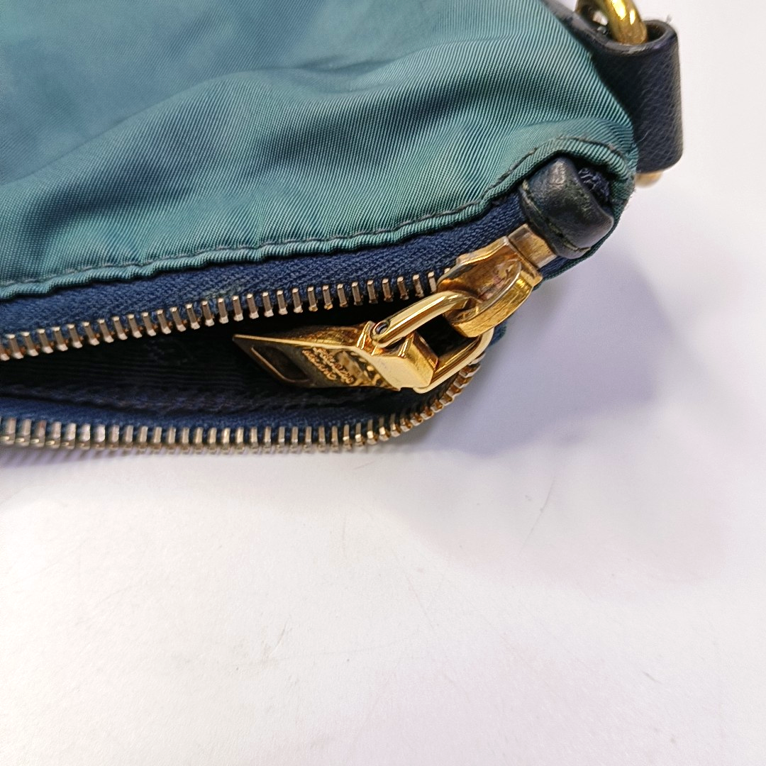PRADA Tote bag Blue Nylon Logo Single Shoulder Bag Crossbody Tote Bag Golden hardware Removable shoulder strap-(SKU)-958133297