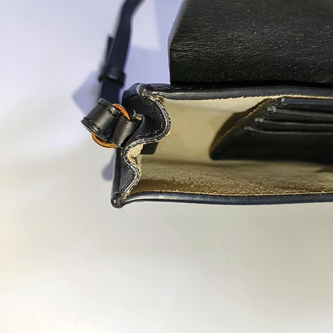 Chloé Faye Black Leather Single Shoulder Bag Golden Silver Hardware Removable shoulder strap-(SKU)-951803337