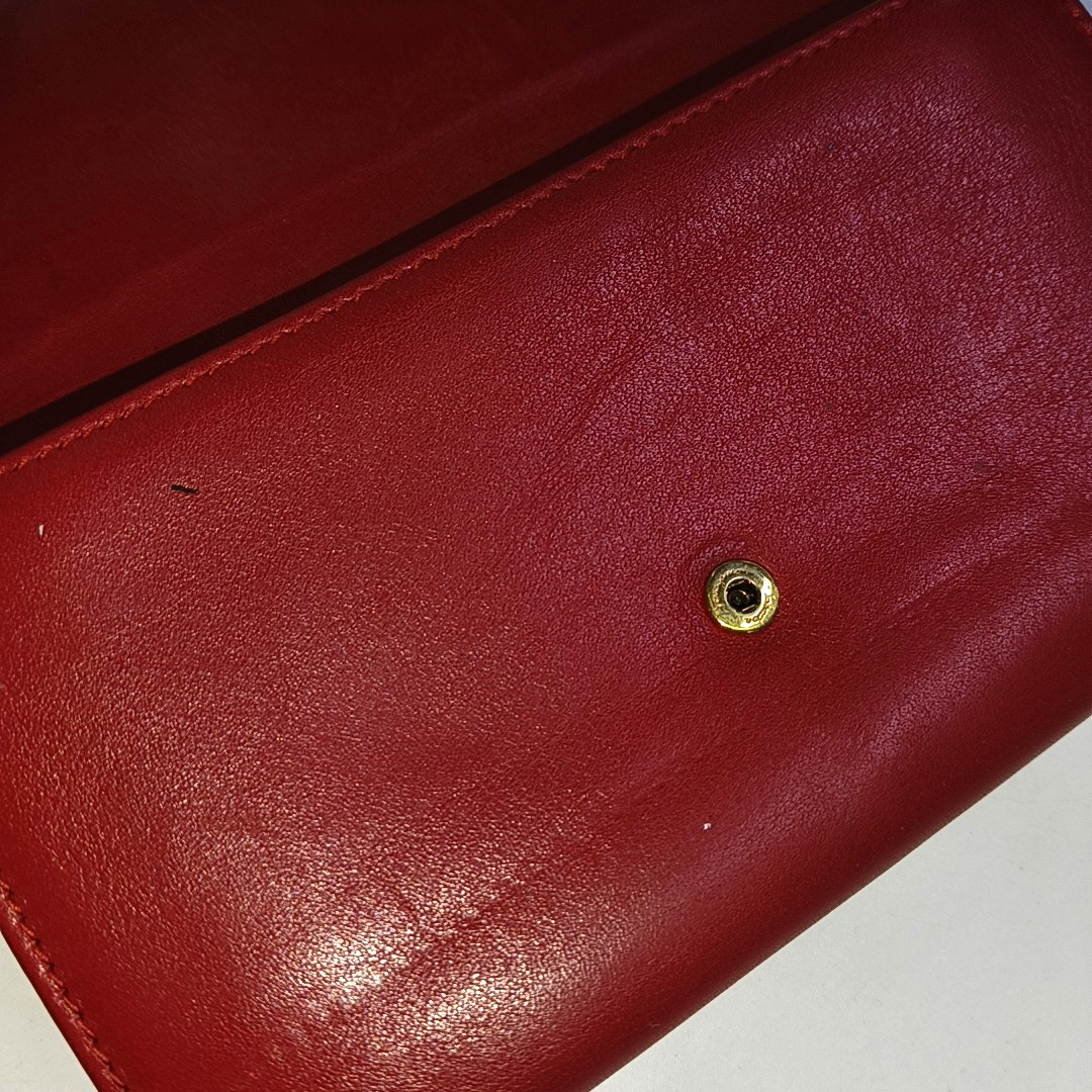 FERRAGAMO Red Leather Wallet Golden hardware-(SKU)-940253959