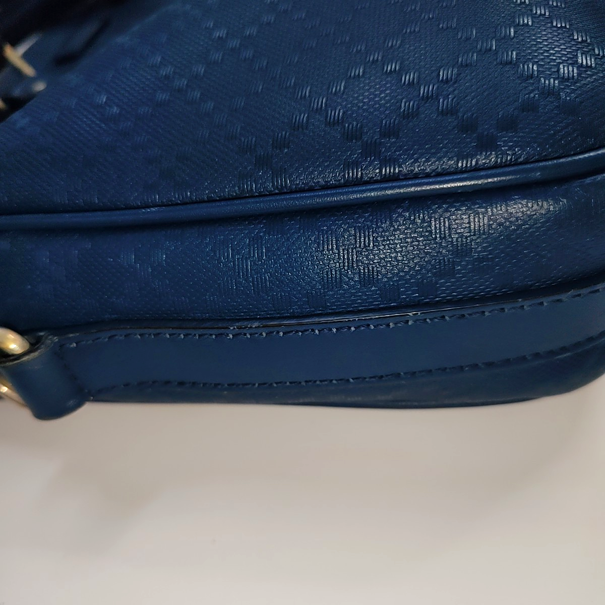 GUCCI Blue cowhide single shoulder bag Golden hardware Removable shoulder strap-(SKU)-941163649