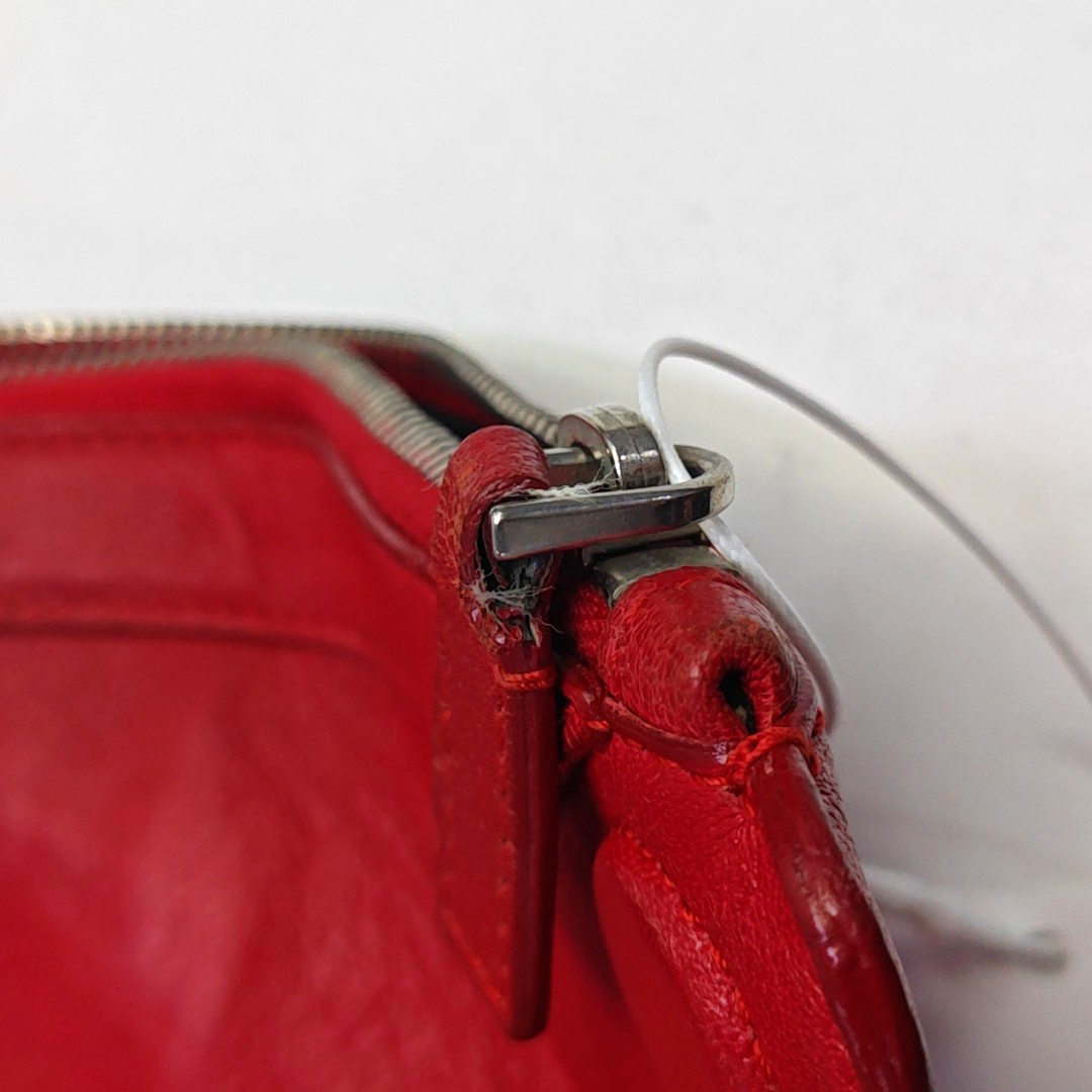 Alexander McQUEEN De Manta Red Cowhide Handbag Silver Hardware-(SKU)-946585278