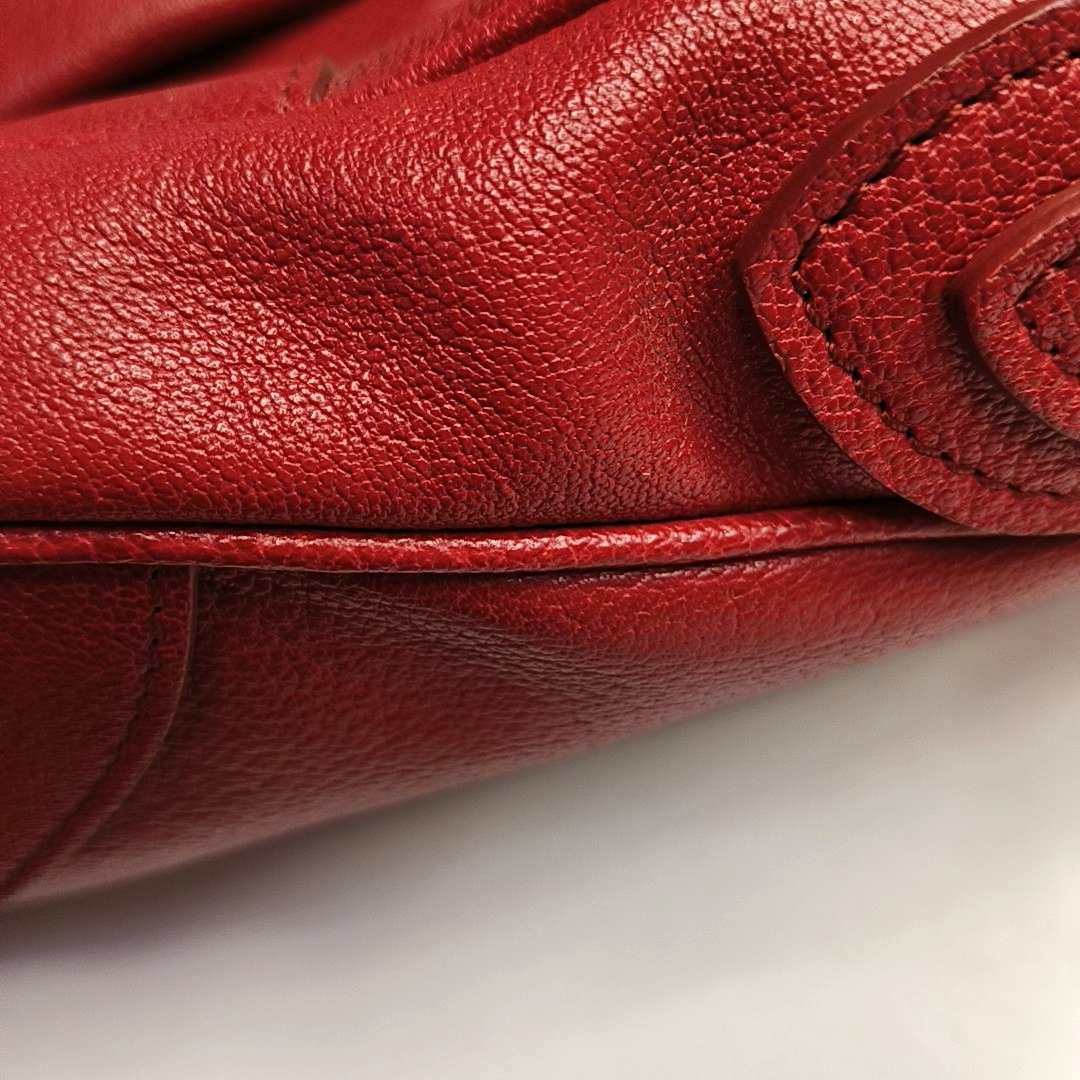 BURBERRY Bartow Medium size Red Cowhide Handbag Shoulder Bag Golden hardware-(SKU)-956884358