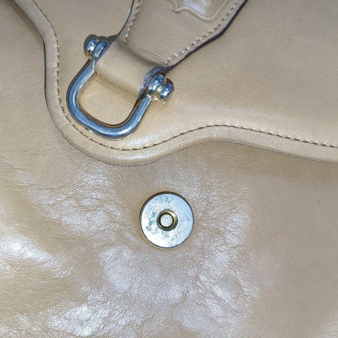 CELINE Brown Leather Single Shoulder Bag Crossbody Bag Silver Hardware-(SKU)-14353451