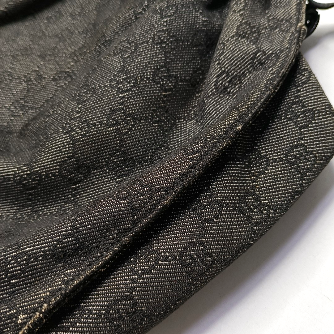 GUCCI Tote bag Dark Gray Canvas Monogrammed Handbag Golden hardware-(SKU)-948514581