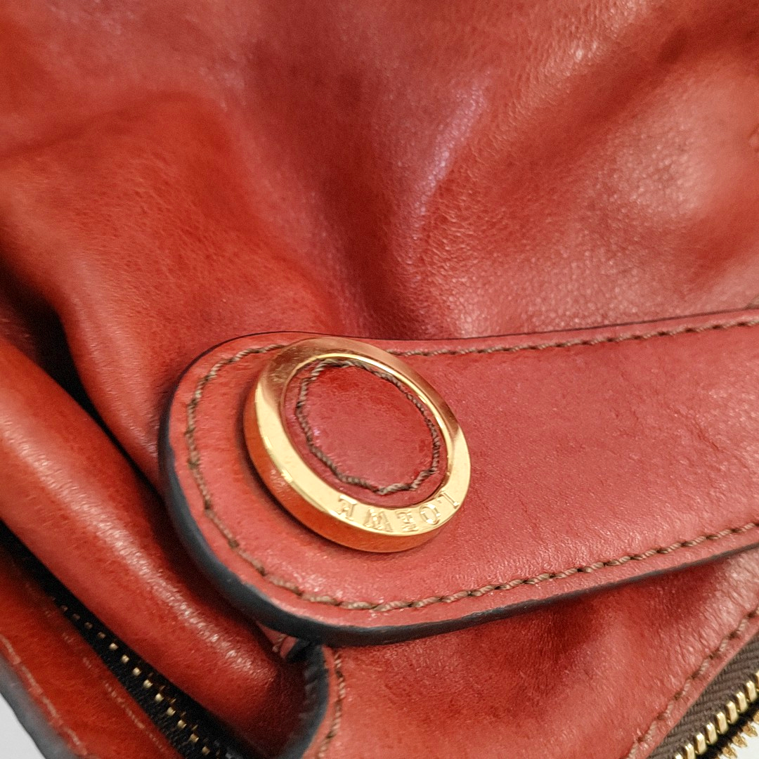 LOEWE Red Cowhide Tote Bag Golden hardware-(SKU)-957327869