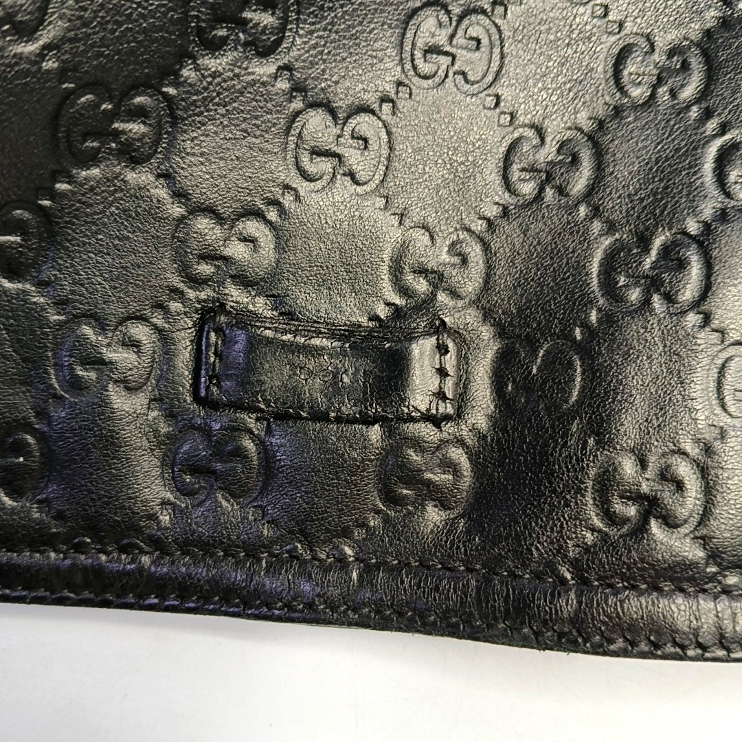 GUCCI GG Imprime Black Cowhide Monogrammed Quilted Crossbody Shoulder Bag Golden hardware-(SKU)-960401347