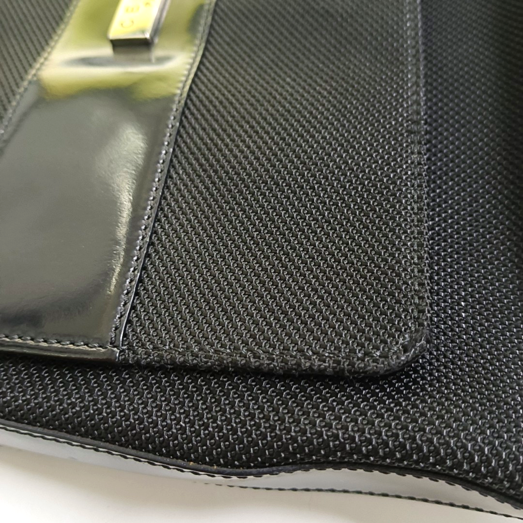 CELINE Black fabric crossbody bag shoulder bag Silver Hardware-(SKU)-946436005