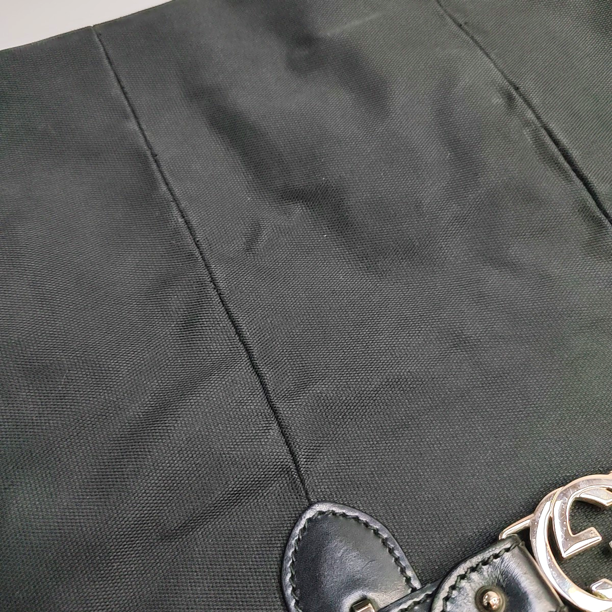 GUCCI Tote bag Black Canvas Quilted Cutout Tote Bag Silver Hardware-(SKU)-948087482