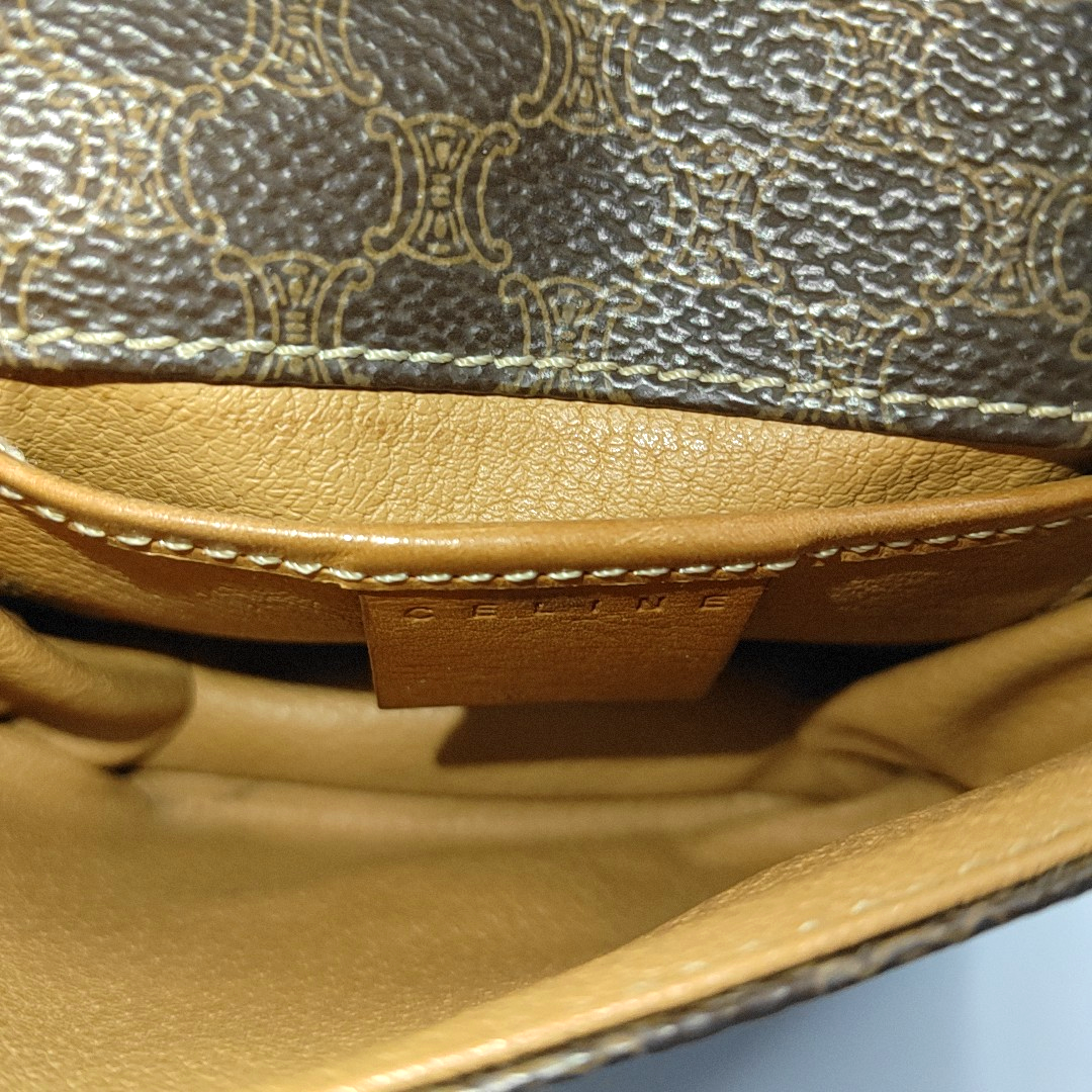 CELINE Black coated canvas Arc de Triomphe handbag腰包/胸包 Golden hardware-(SKU)-942847471