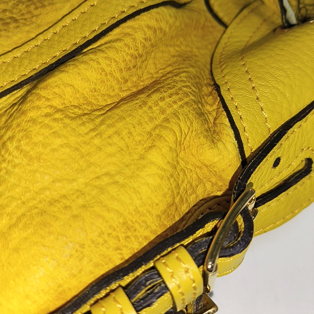 BURBERRY Northfield Yellow Leather Shoulder Bag Tote Golden hardware Removable shoulder strap-(SKU)-14373312