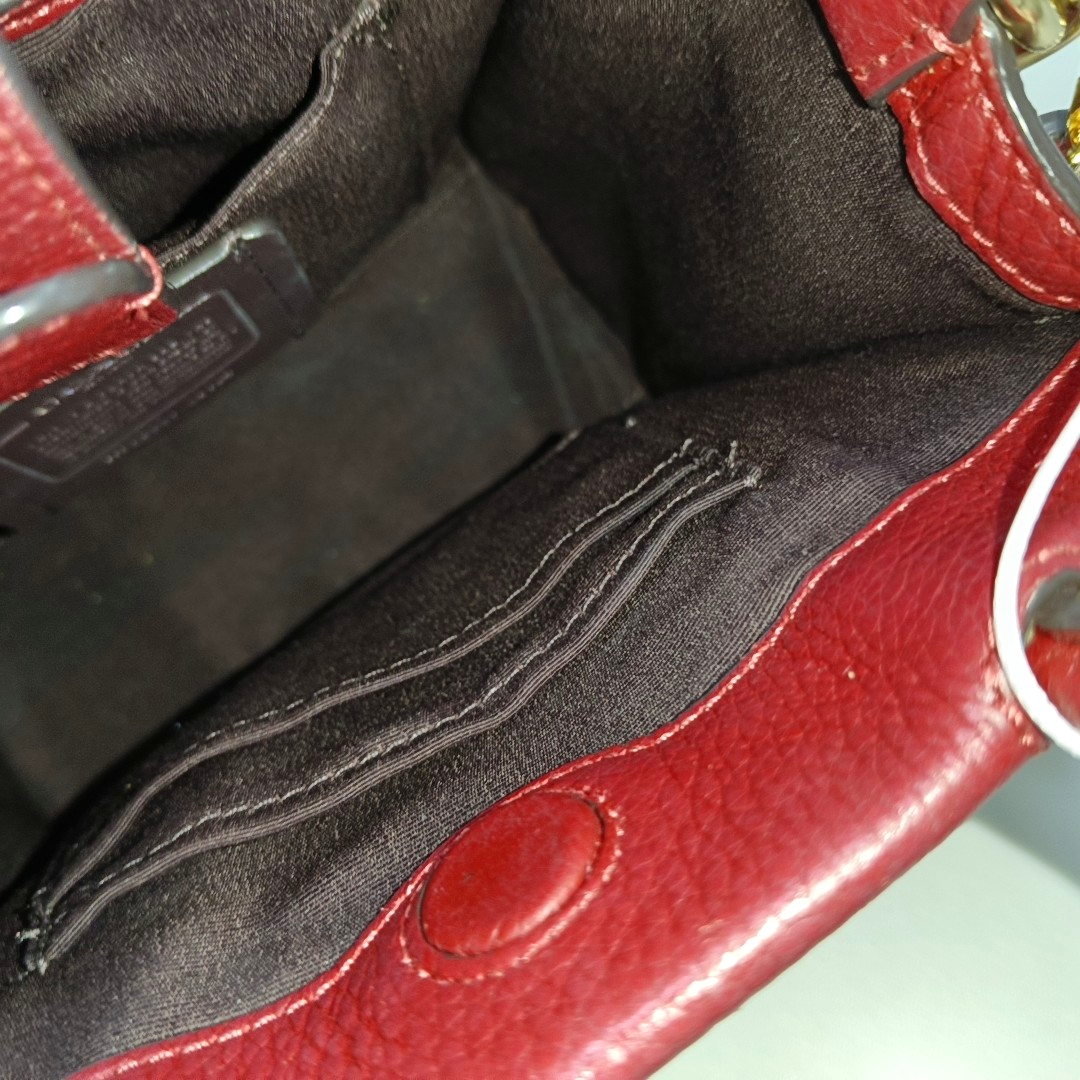 COACH Tote bag Red Leather Carriage Single Shoulder Bag Crossbody Tote Bag Golden hardware Removable shoulder strap-(SKU)-14064903