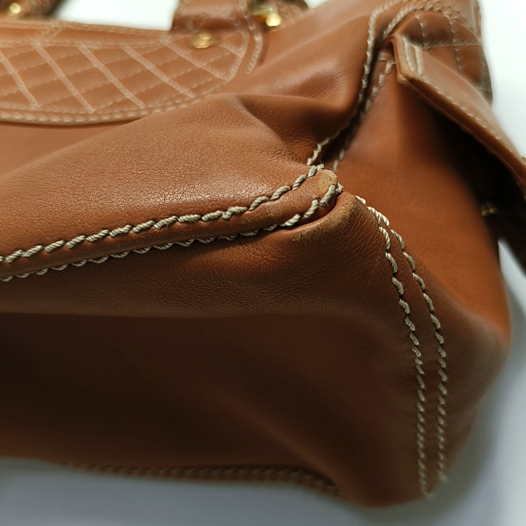 CELINE BOOGIE Medium size Brown Cowhide Handbag Golden hardware-(SKU)-947525770