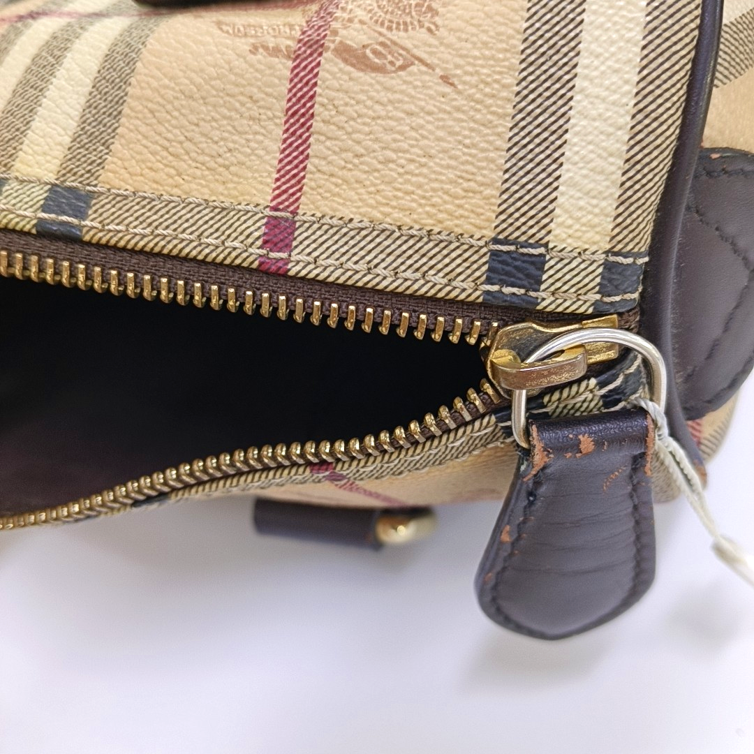 BURBERRY Medium size Khaki Coated Canvas War Horse Grain Handbag Golden hardware-(SKU)-960568597