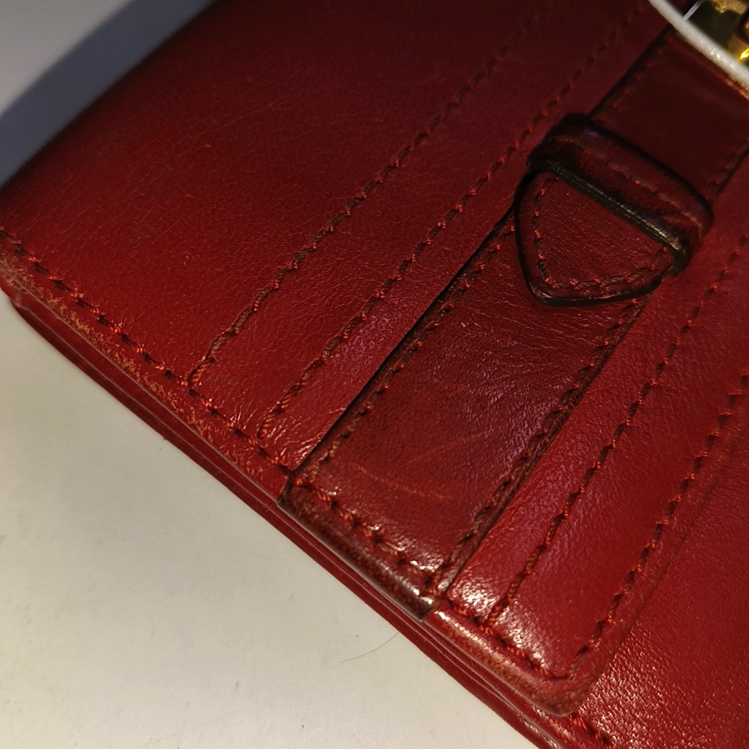 FERRAGAMO Red Leather Wallet Golden hardware-(SKU)-940253959