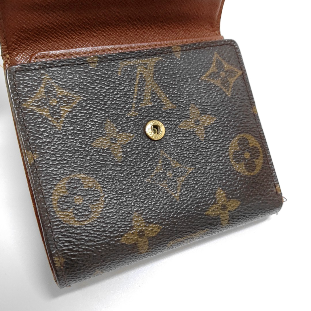LOUIS VUITTON ELISE Brown coated canvas vintage wallet Golden hardware Vintage model-(SKU)-953704307