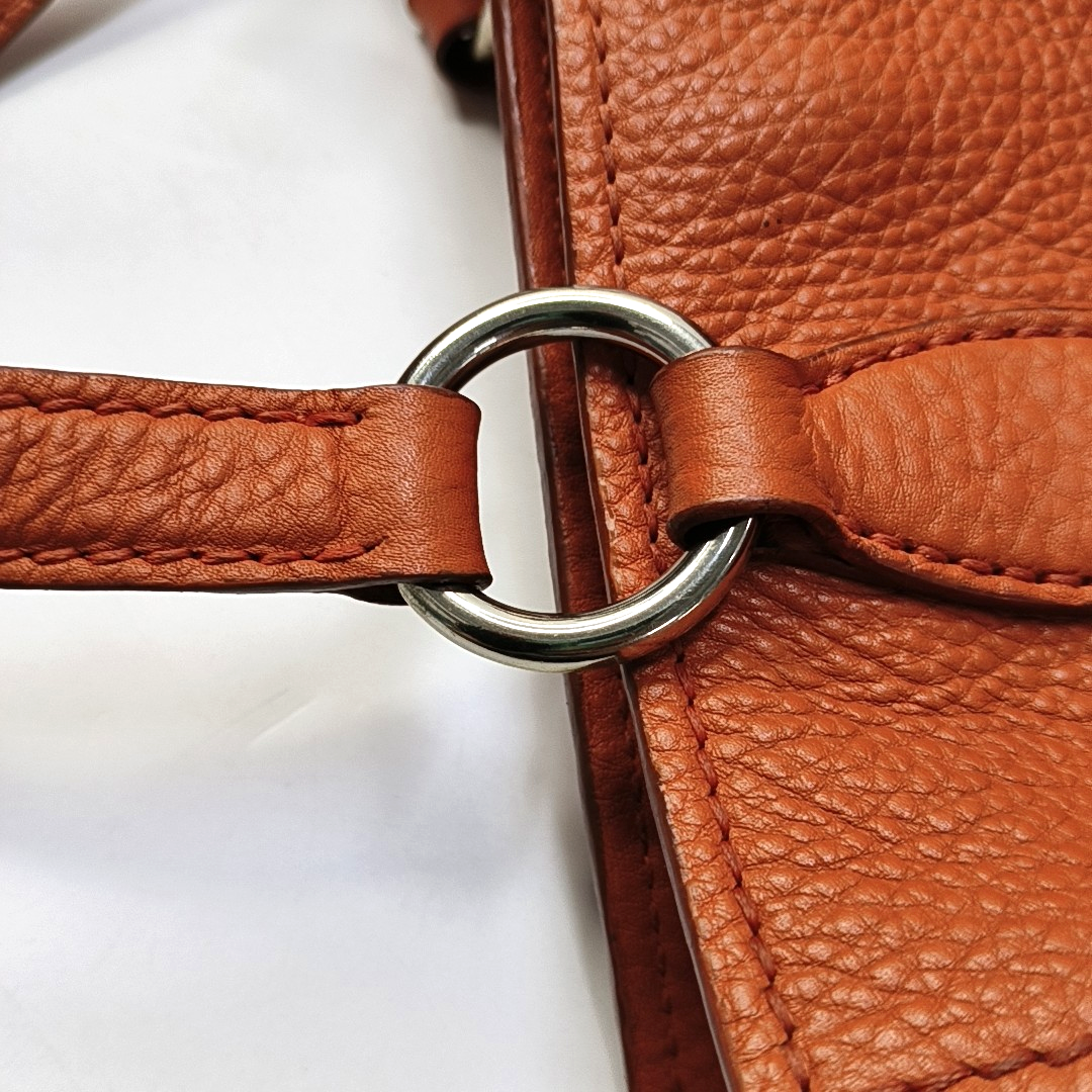 Miu Miu Tote bag Orange Cowhide Single Shoulder Bag Handbag Crossbody Bag Silver Hardware Removable shoulder strap-(SKU)-954144217