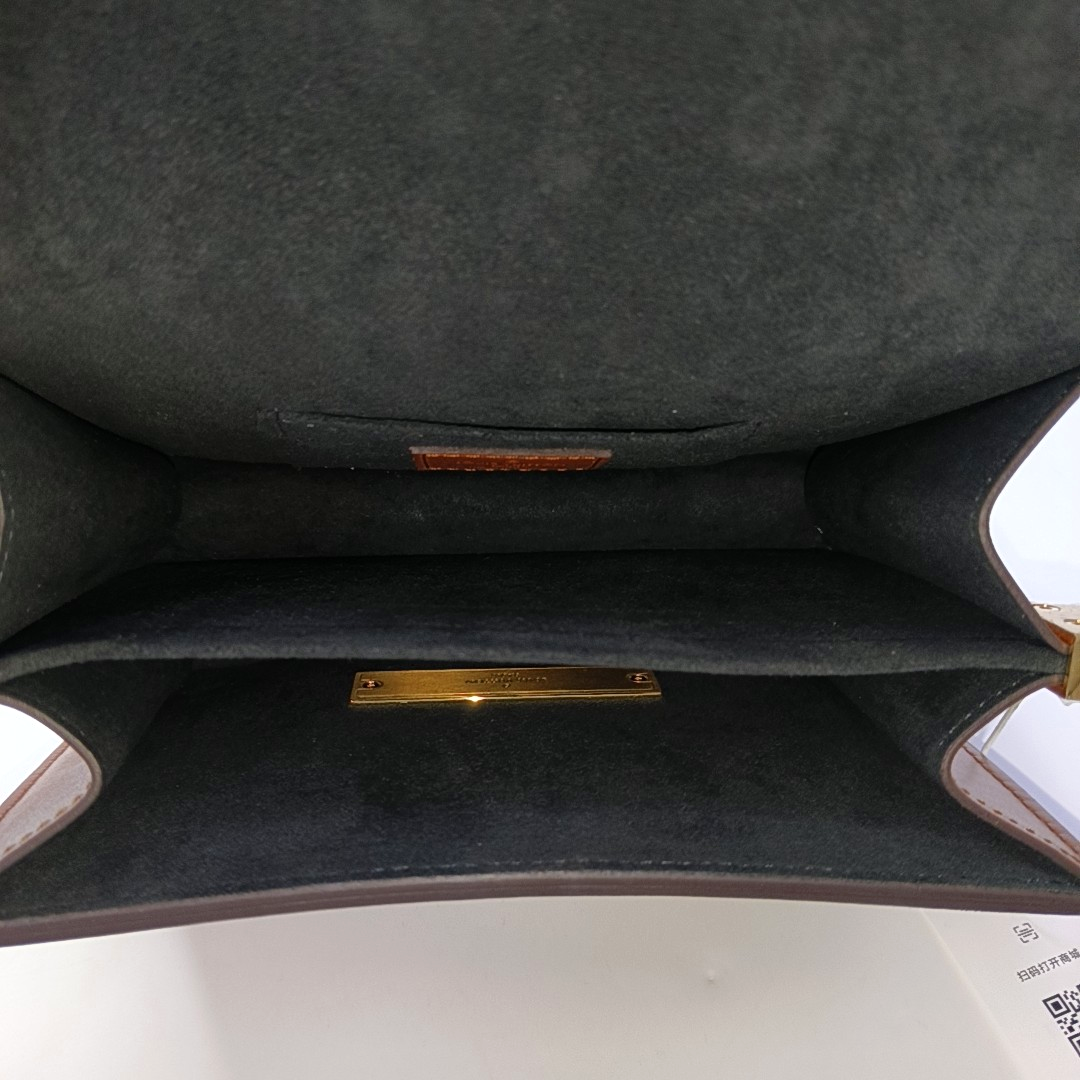 LOUIS VUITTON DAUPHINE Mini Brown Coated Canvas Monogram Vernis Dauphine Crossbody Bag Shoulder Bag Adjustable Strap Golden Hardware Complete Accessories-(SKU)-960573658