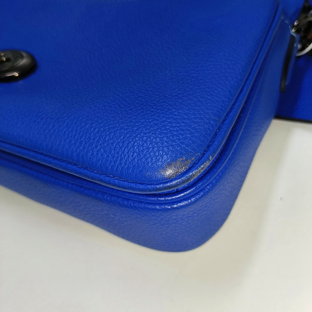COACH PILLOW TABBY 26 Blue Cowhide Single Shoulder Bag Sling Bag Tote Silver Hardware Removable shoulder strap-(SKU)-943358336