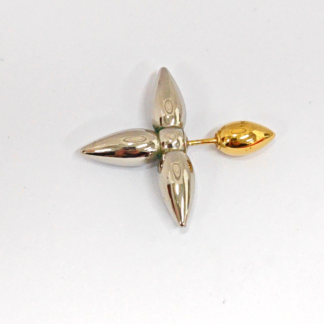 LOUIS VUITTON LOUISETTE Silver Alloy Stud Earrings-(SKU)-944140395